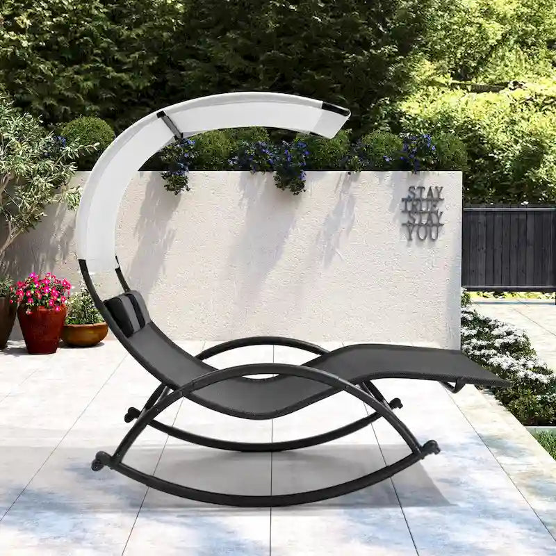 Pellebant Chaise Longue Double Extérieure Balancelle Hamac avec Auvent - N/A