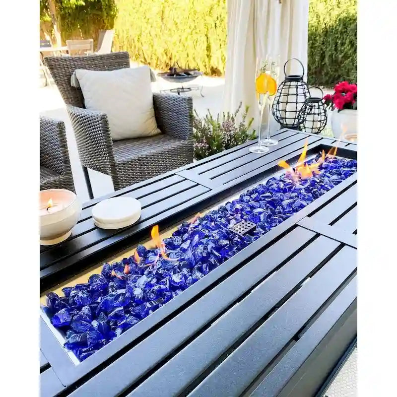 MAISONARTS Salon de jardin 4/6 pièces avec table brasero à gaz de 45 pouces