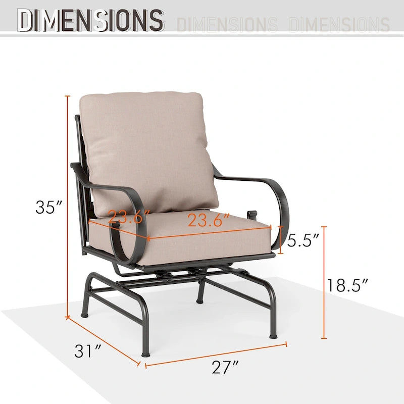 MAISONARTS Salon de jardin 4/6 pièces avec table brasero à gaz de 45 pouces
