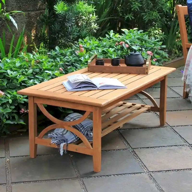 Table basse de patio d'extérieur en teck Lowell de Cambridge Casual