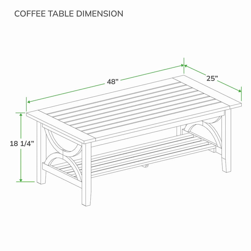 Table basse de patio d'extérieur en teck Lowell de Cambridge Casual