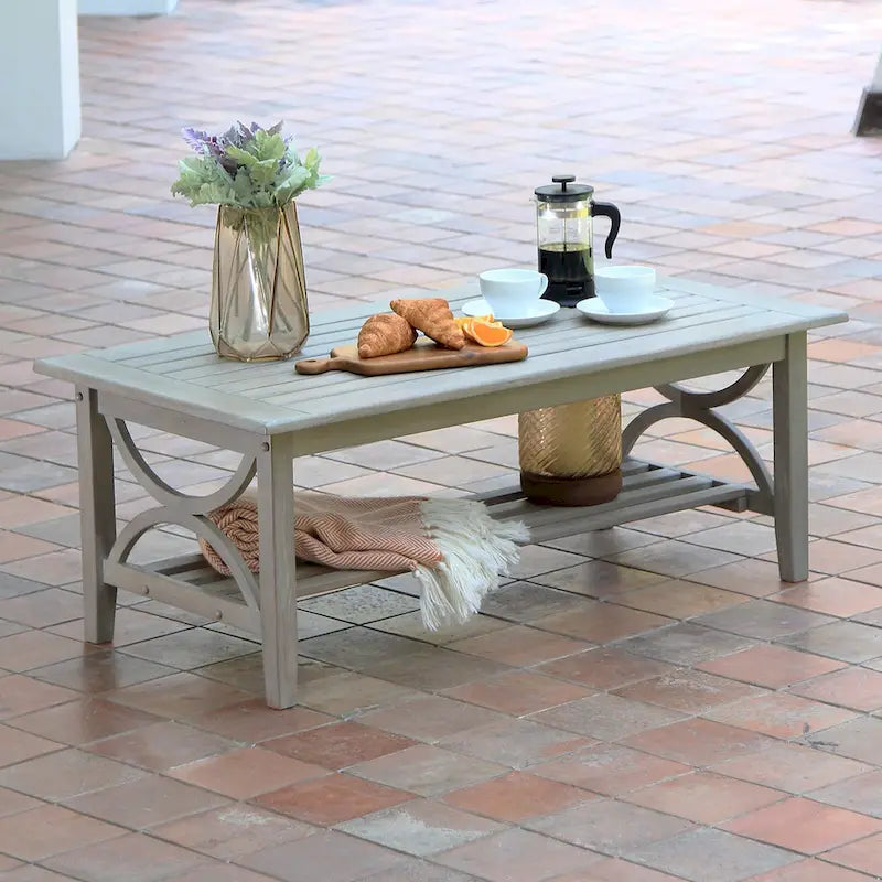 Table basse de patio d'extérieur en teck Lowell de Cambridge Casual
