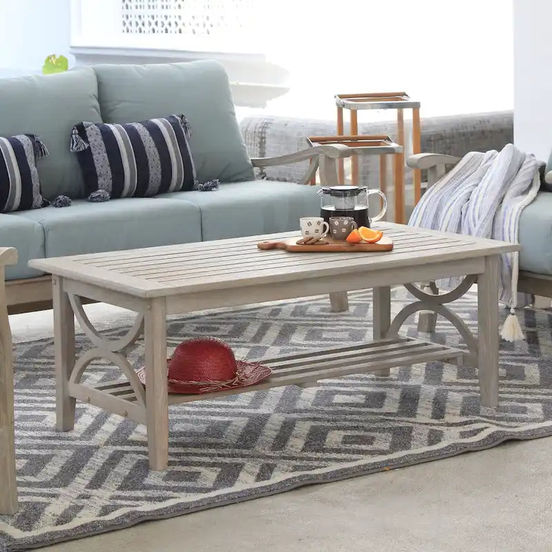 Table basse de patio d'extérieur en teck Lowell de Cambridge Casual