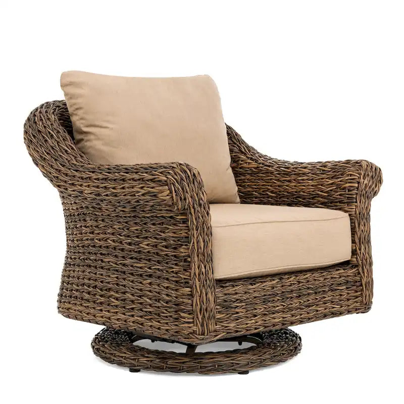 Fauteuil de salon inclinable et pivotant Cayman Sunbrella, Heritage Brown