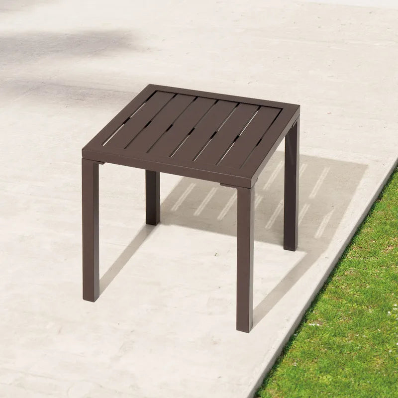 Table d'appoint d'extérieur en aluminium carrée pour patio - 39,9 L x 39,9 l x 40,4 H