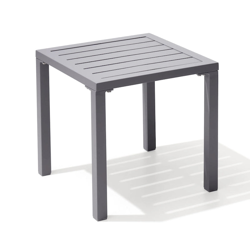 Table d'appoint d'extérieur en aluminium carrée pour patio - 39,9 L x 39,9 l x 40,4 H