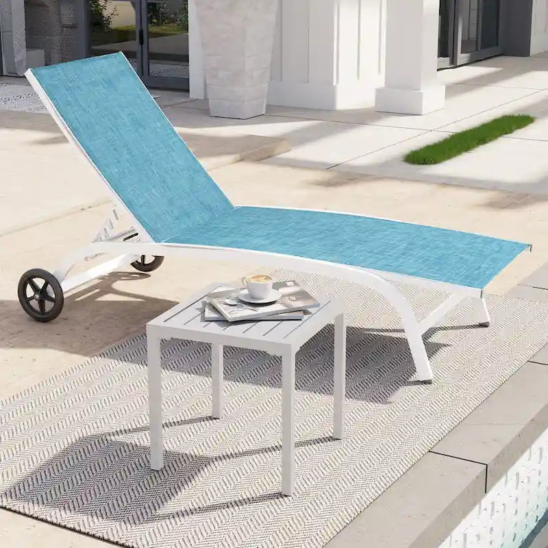 Table d'appoint d'extérieur en aluminium carrée pour patio - 39,9 L x 39,9 l x 40,4 H