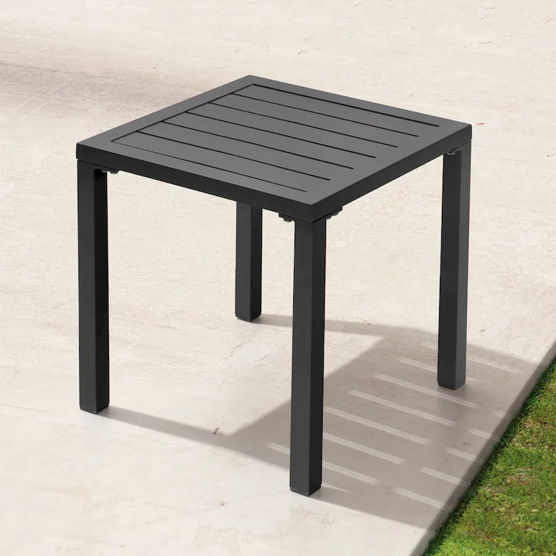 Table d'appoint d'extérieur en aluminium carrée pour patio - 39,9 L x 39,9 l x 40,4 H