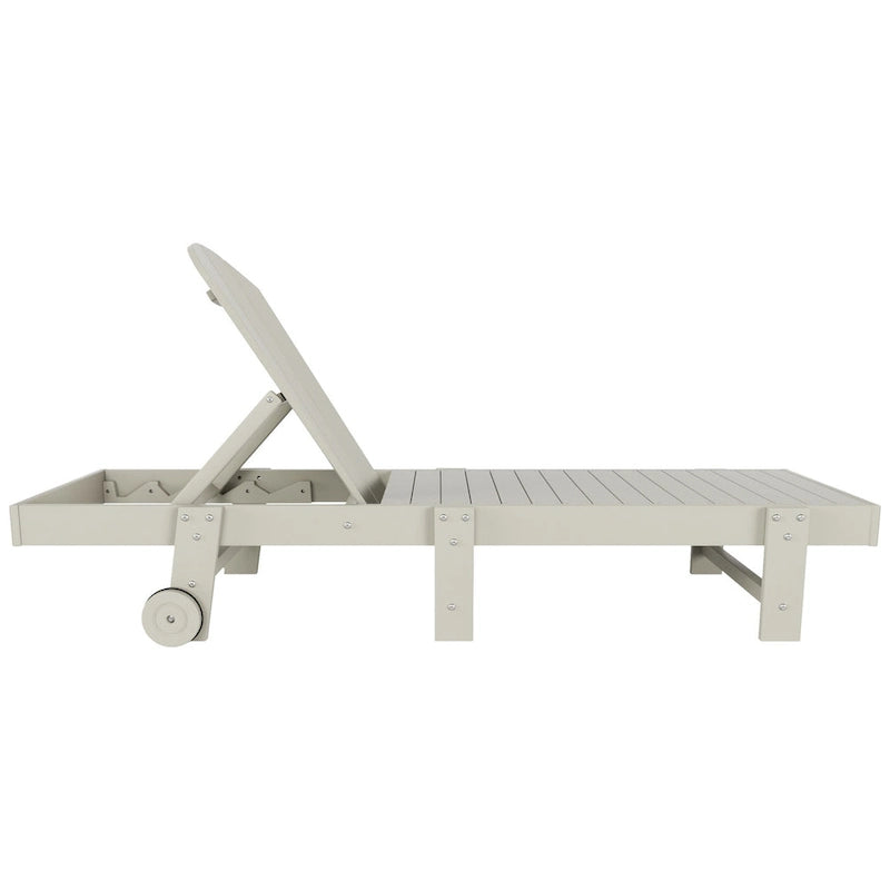Chaises longues sans accoudoirs inclinables d'extérieur Polytrends Laguna en PEHD résistant aux intempéries pour patio et piscine (ensemble de 3 pièces)