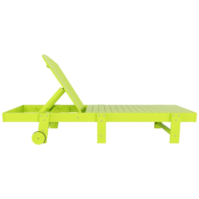 Chaises longues sans accoudoirs inclinables d'extérieur Polytrends Laguna en PEHD résistant aux intempéries pour patio et piscine (ensemble de 3 pièces)