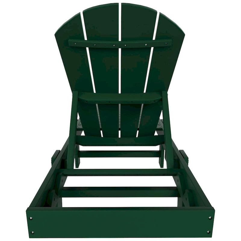 Chaises longues sans accoudoirs inclinables d'extérieur Polytrends Laguna en PEHD résistant aux intempéries pour patio et piscine (ensemble de 3 pièces)