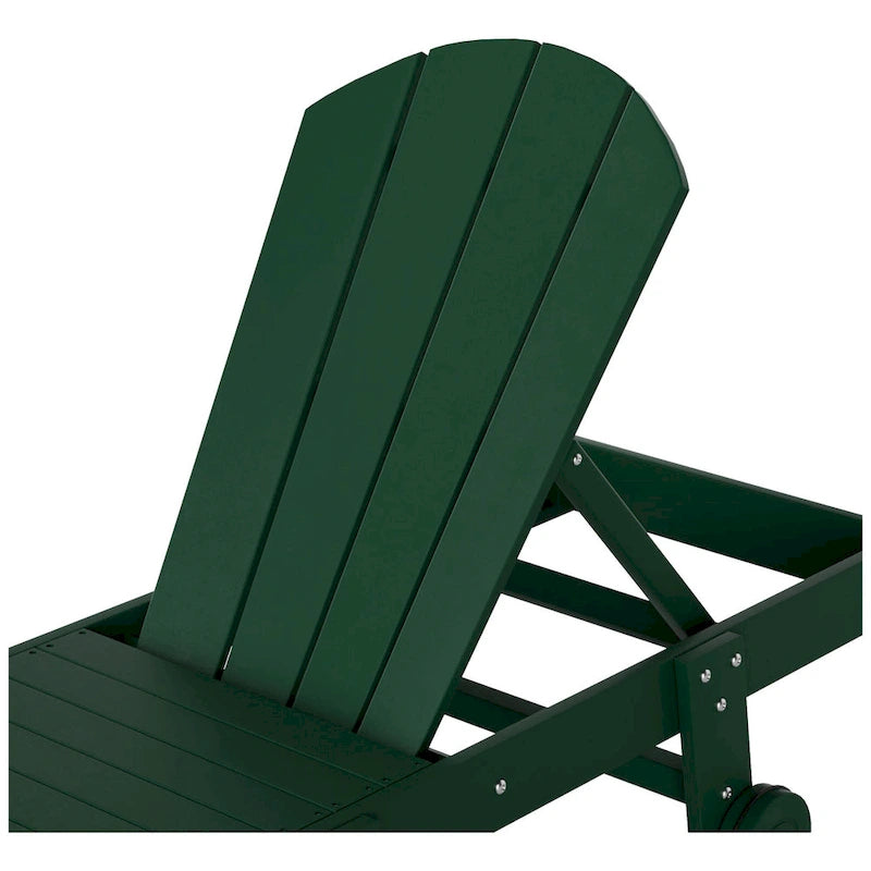 Chaises longues sans accoudoirs inclinables d'extérieur Polytrends Laguna en PEHD résistant aux intempéries pour patio et piscine (ensemble de 3 pièces)