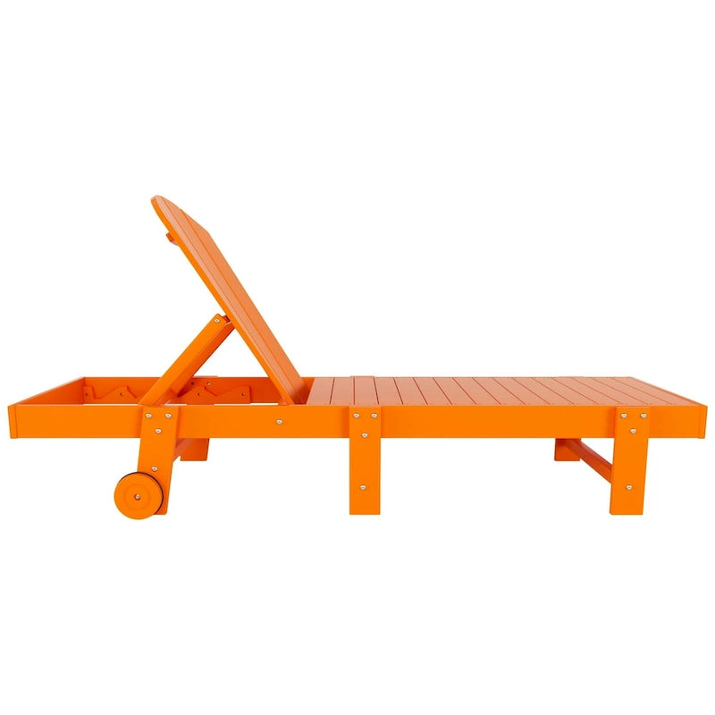 Chaises longues sans accoudoirs inclinables d'extérieur Polytrends Laguna en PEHD résistant aux intempéries pour patio et piscine (ensemble de 3 pièces)