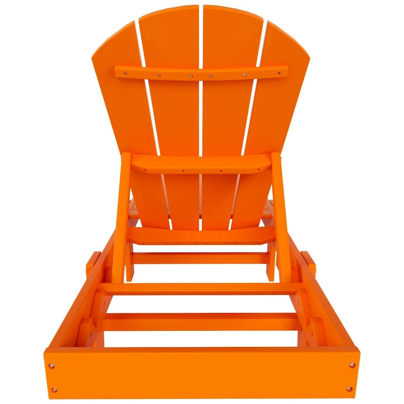 Chaises longues sans accoudoirs inclinables d'extérieur Polytrends Laguna en PEHD résistant aux intempéries pour patio et piscine (ensemble de 3 pièces)