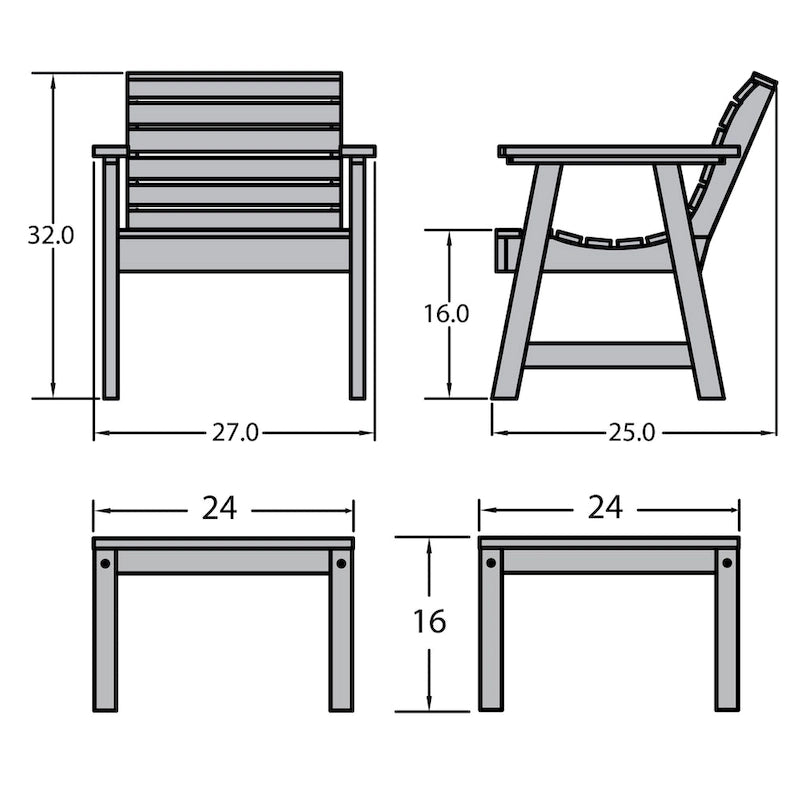 HIGHWOOD Weatherly Salon de jardin avec chaises