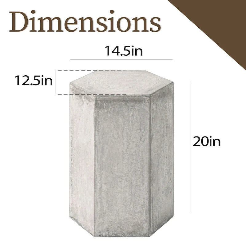 Table d'appoint hexagonale d'extérieur COSIEST MgO
