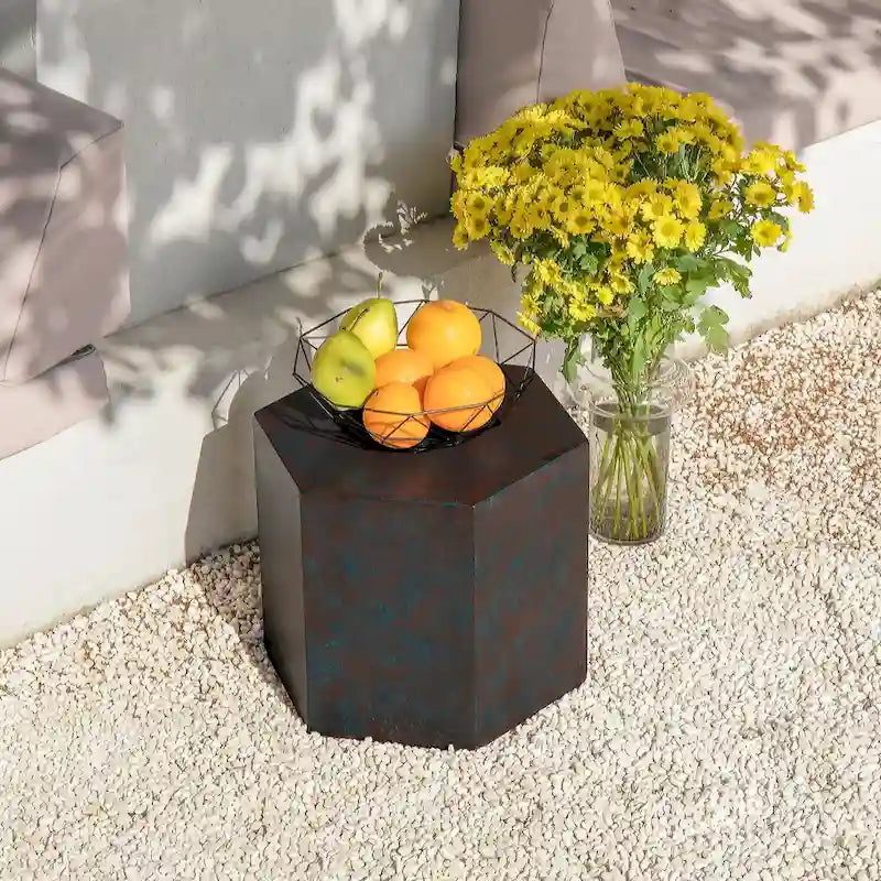 Table d'appoint hexagonale d'extérieur COSIEST MgO