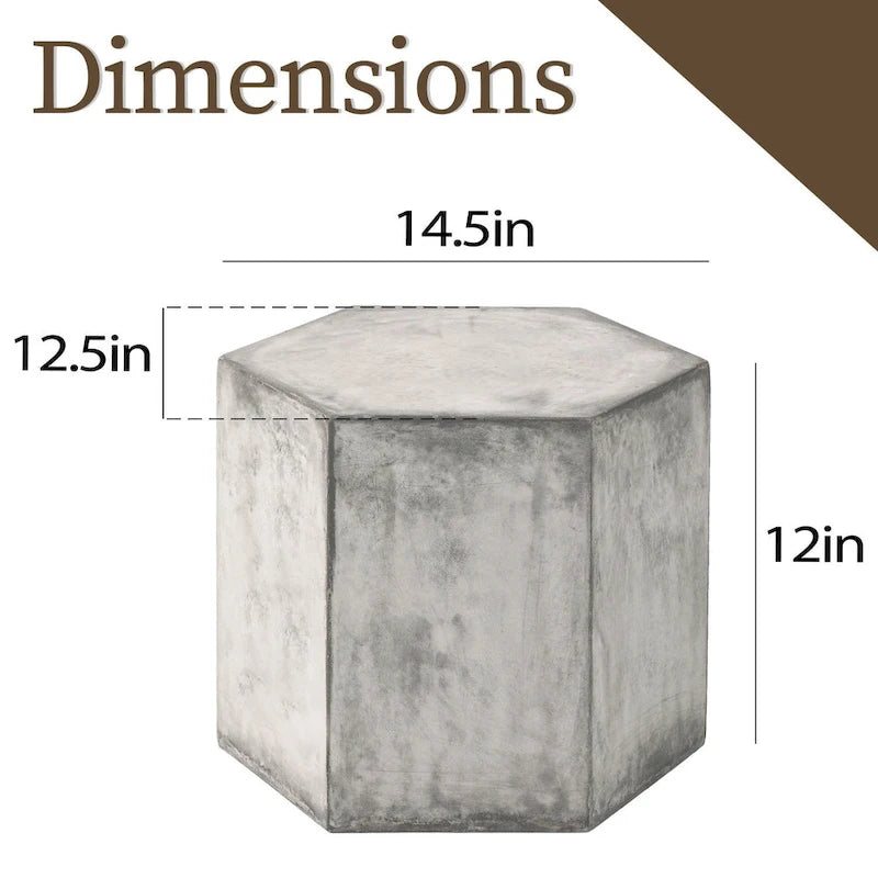 Table d'appoint hexagonale d'extérieur COSIEST MgO