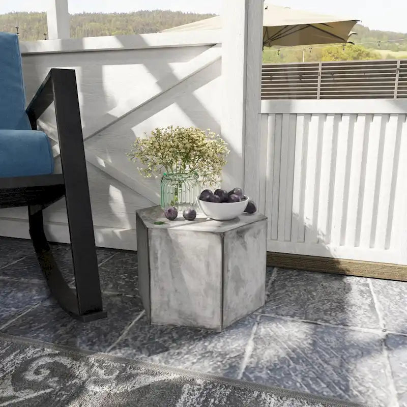 Table d'appoint hexagonale d'extérieur COSIEST MgO