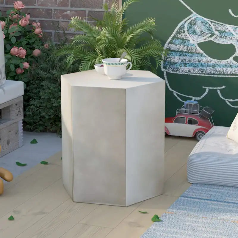 Table d'appoint hexagonale d'extérieur COSIEST MgO