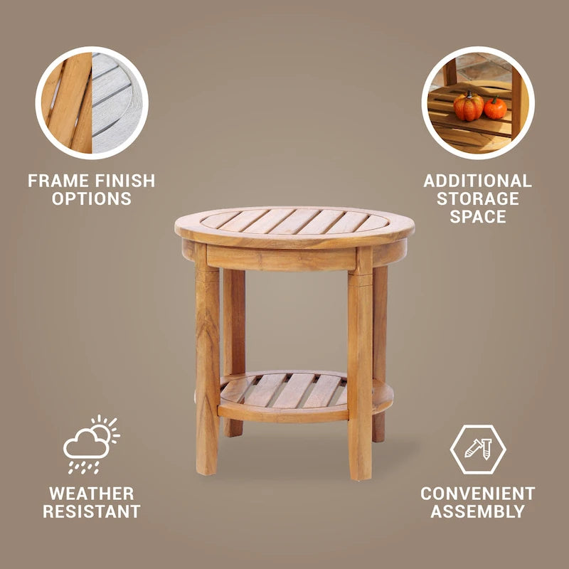 Table d'appoint de patio en teck Sherwood de Cambridge Casual