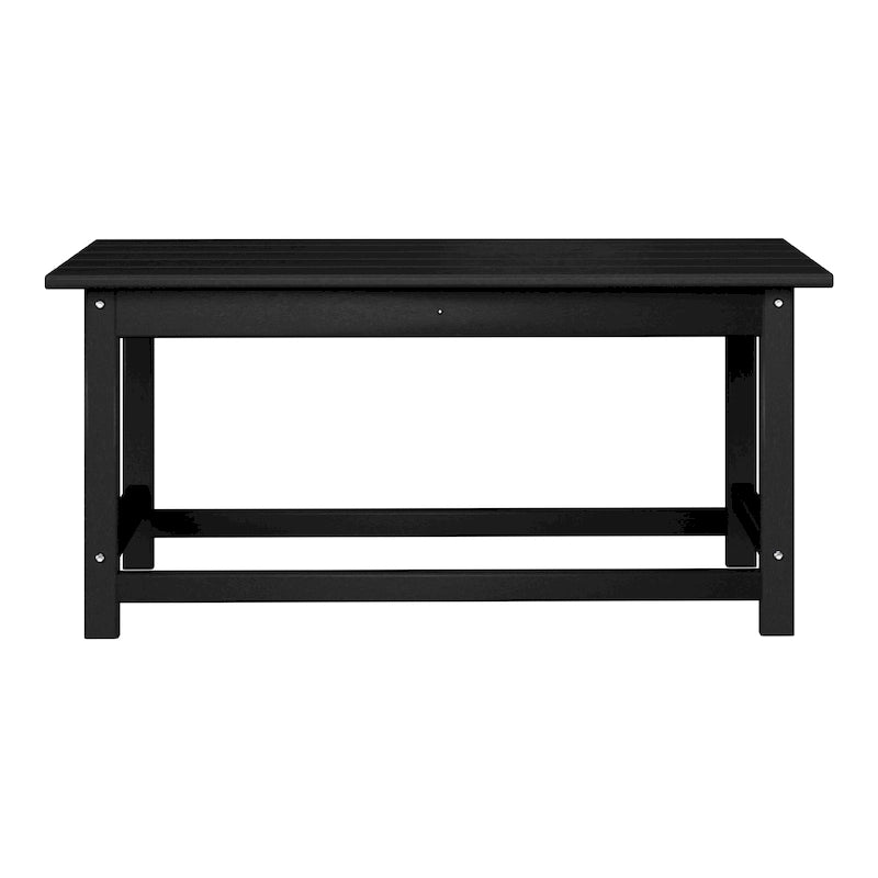 Polytrends Laguna Table Basse Rectangulaire de Patio Extérieur Tout Temps en PEHD
