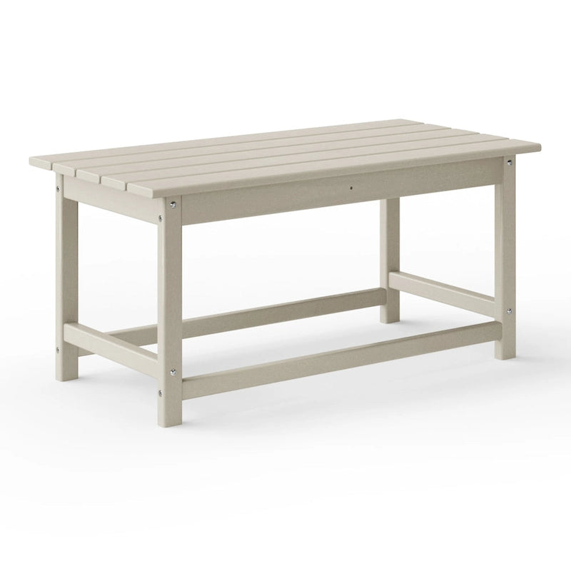 Polytrends Laguna Table Basse Rectangulaire de Patio Extérieur Tout Temps en PEHD