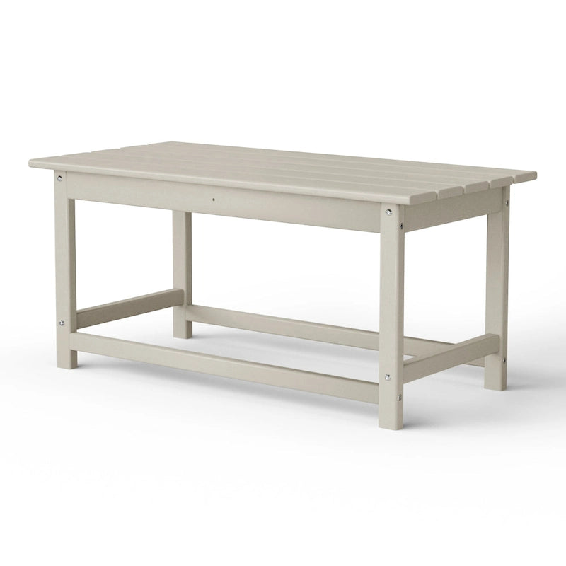 Polytrends Laguna Table Basse Rectangulaire de Patio Extérieur Tout Temps en PEHD