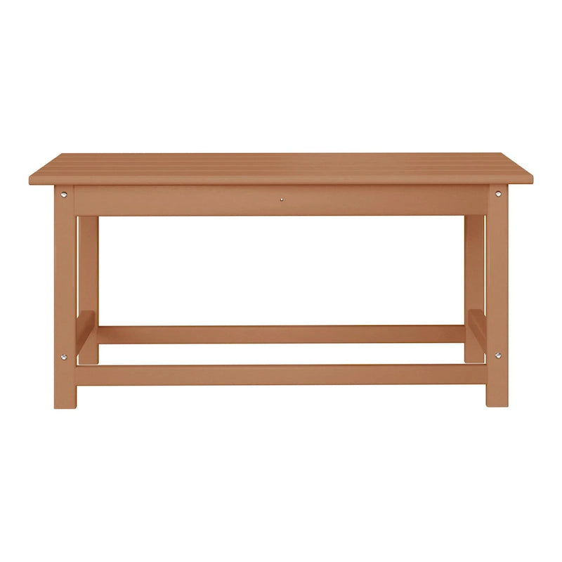 Polytrends Laguna Table Basse Rectangulaire de Patio Extérieur Tout Temps en PEHD