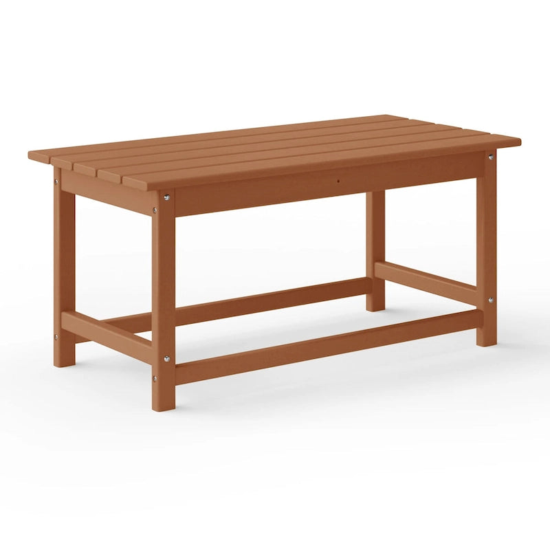 Polytrends Laguna Table Basse Rectangulaire de Patio Extérieur Tout Temps en PEHD