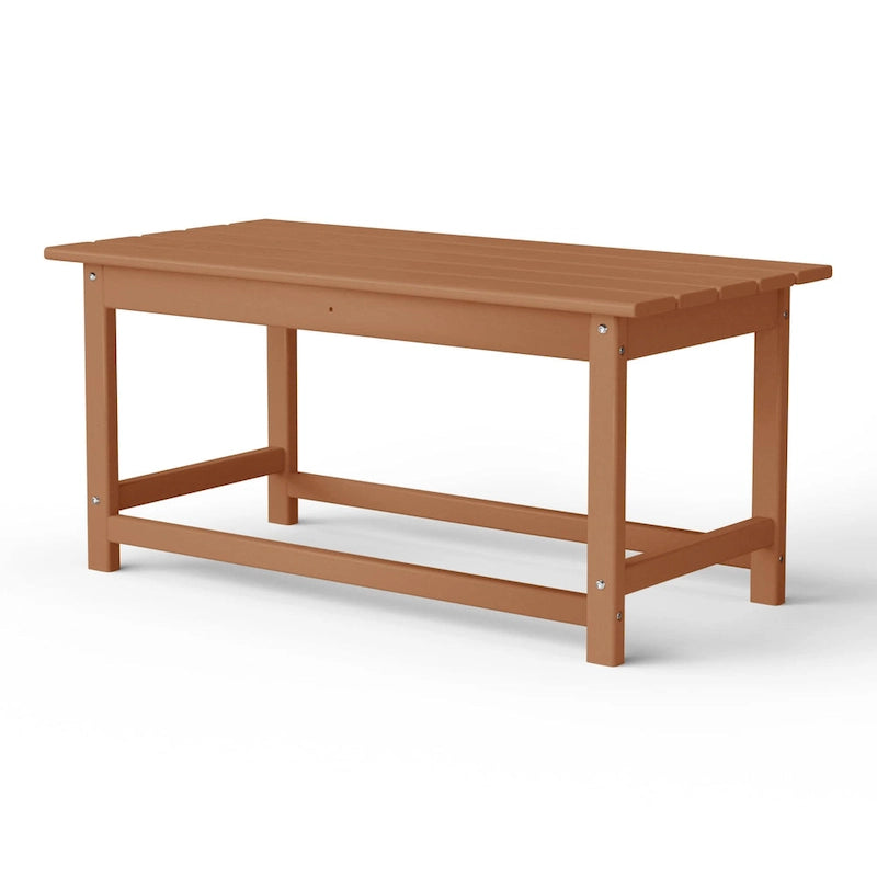 Polytrends Laguna Table Basse Rectangulaire de Patio Extérieur Tout Temps en PEHD