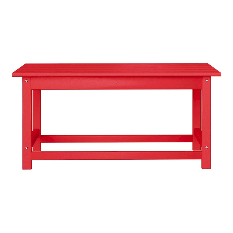 Polytrends Laguna Table Basse Rectangulaire de Patio Extérieur Tout Temps en PEHD