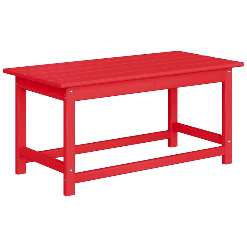 Polytrends Laguna Table Basse Rectangulaire de Patio Extérieur Tout Temps en PEHD