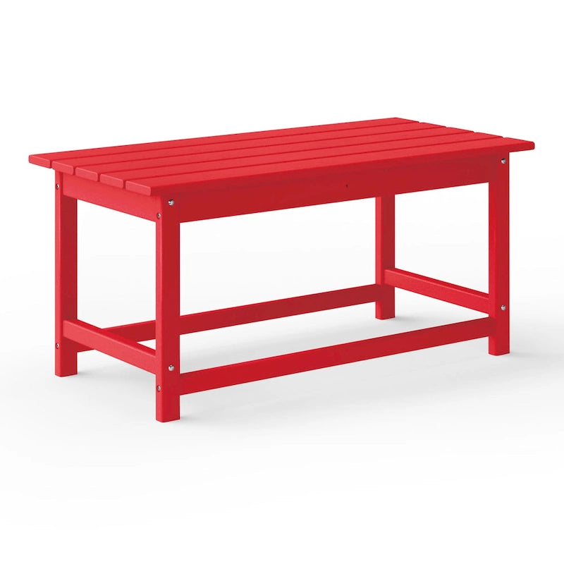 Polytrends Laguna Table Basse Rectangulaire de Patio Extérieur Tout Temps en PEHD
