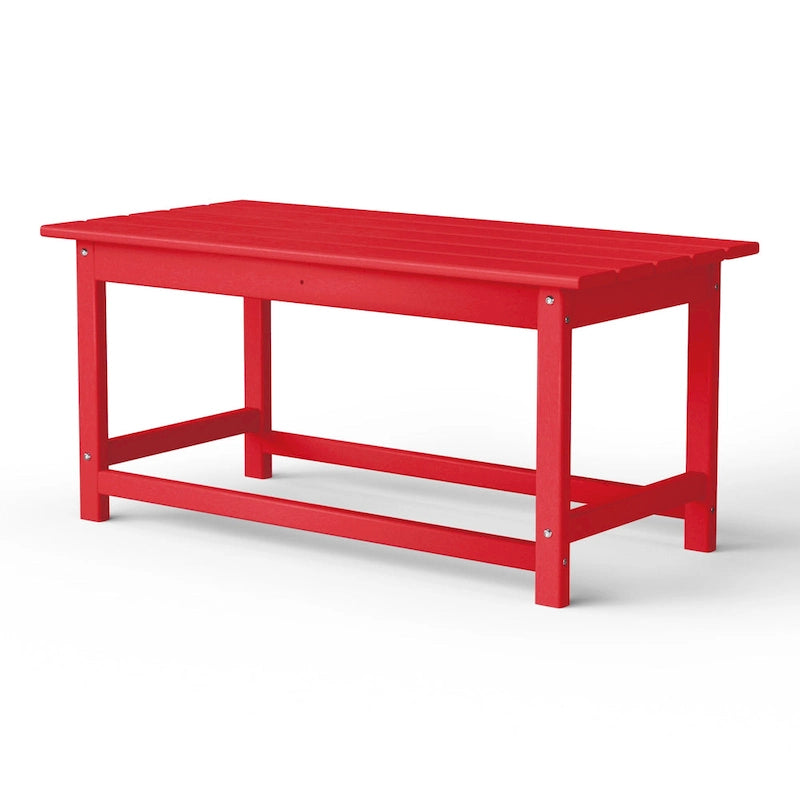 Polytrends Laguna Table Basse Rectangulaire de Patio Extérieur Tout Temps en PEHD