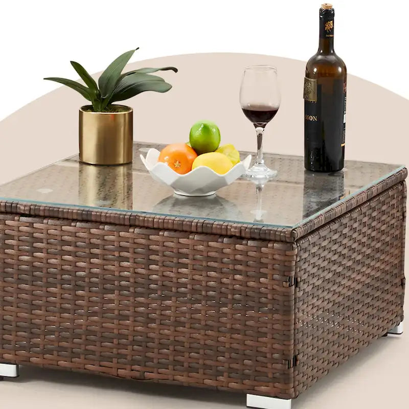 Ensemble de meubles de patio 3 pièces en rotin d'extérieur AVAWING
