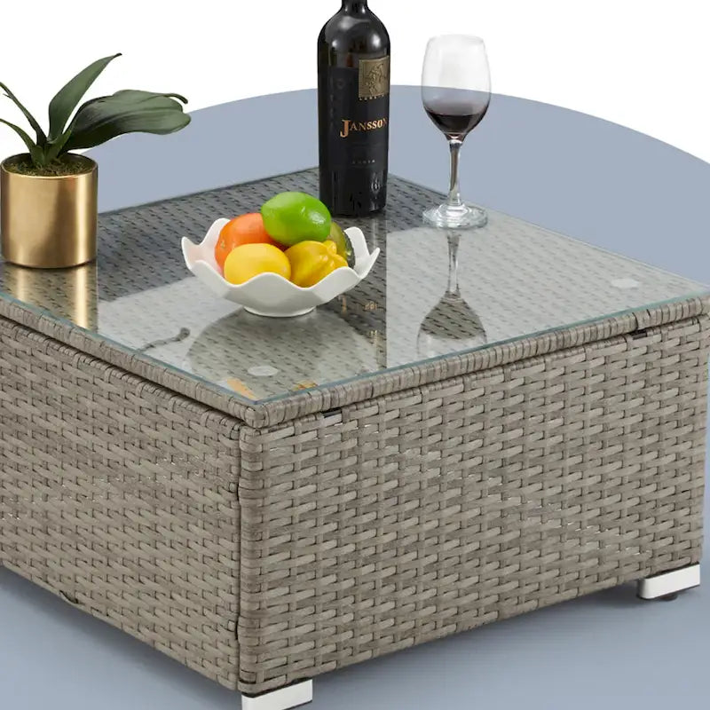 Ensemble de meubles de patio 3 pièces en rotin d'extérieur AVAWING