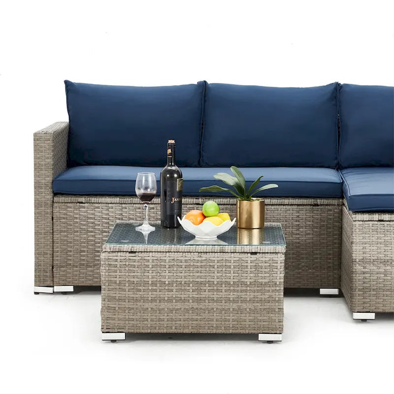 Ensemble de meubles de patio 3 pièces en rotin d'extérieur AVAWING