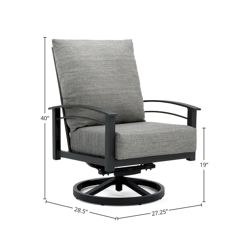 Fauteuil de jardin pivotant et à bascule Stanford Sunbrella à dossier haut