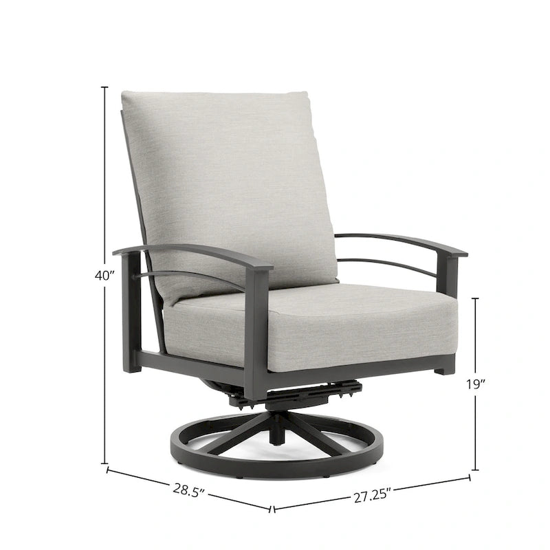 Fauteuil de jardin pivotant et à bascule Stanford Sunbrella à dossier haut