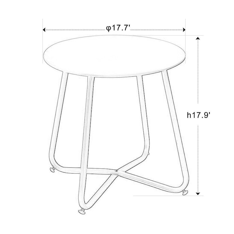 Clihome Table d'appoint ronde moderne en acier pour l'extérieur