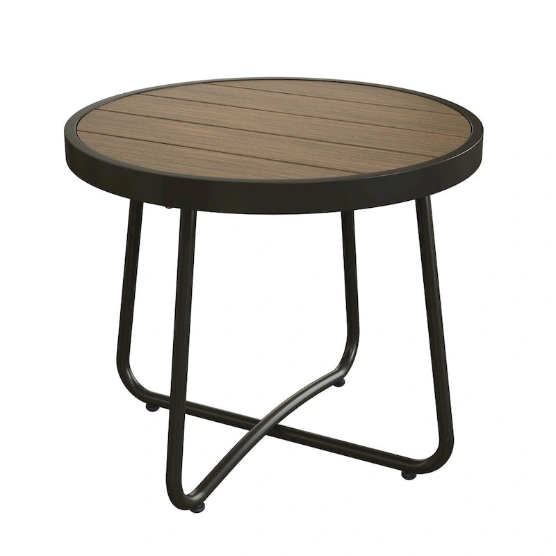 Clihome Table d'appoint ronde moderne en acier pour l'extérieur