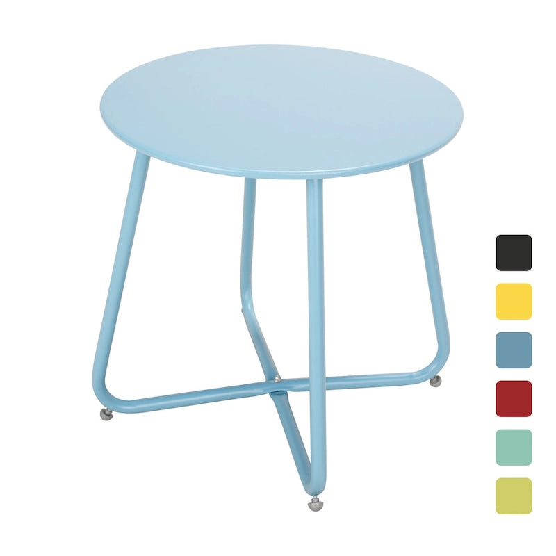 Clihome Table d'appoint ronde moderne en acier pour l'extérieur