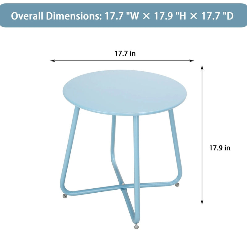 Clihome Table d'appoint ronde moderne en acier pour l'extérieur