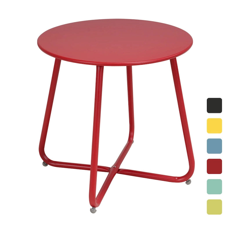 Clihome Table d'appoint ronde moderne en acier pour l'extérieur