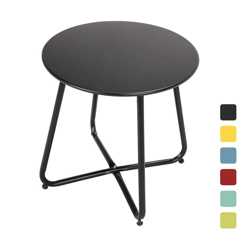 Clihome Table d'appoint ronde moderne en acier pour l'extérieur