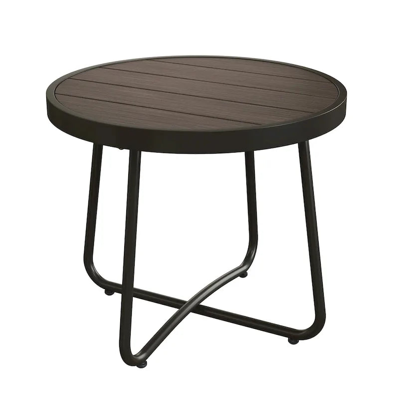Clihome Table d'appoint ronde moderne en acier pour l'extérieur