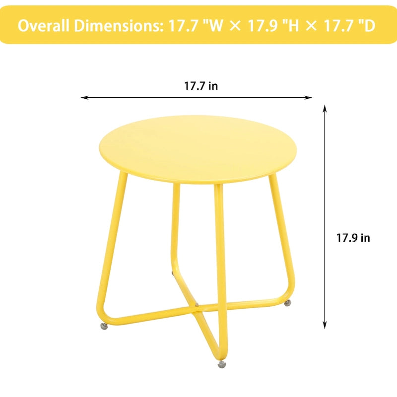 Clihome Table d'appoint ronde moderne en acier pour l'extérieur