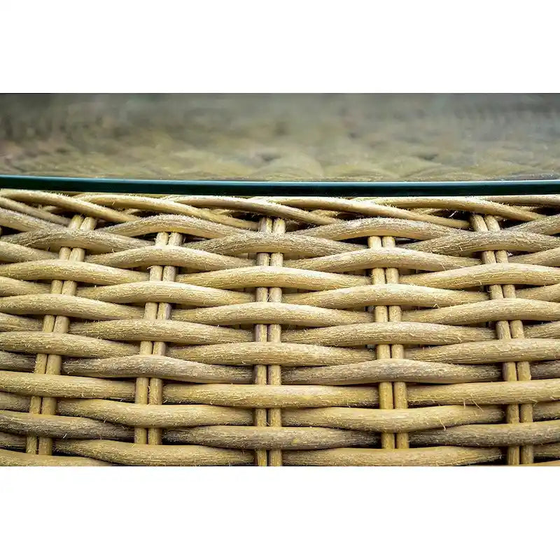 Table basse ronde en osier d'extérieur Tortuga