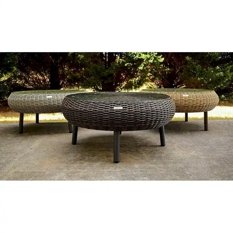 Table basse ronde en osier d'extérieur Tortuga